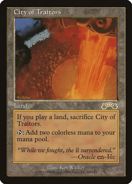 Cité des traîtres, carte Magic EXO 143 — extension Exode