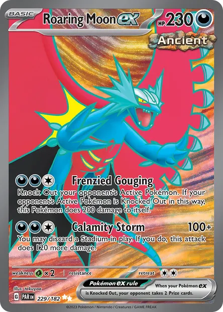 Roaring Moon ex, Pokémon card PAR 229 — Paradox Rift set