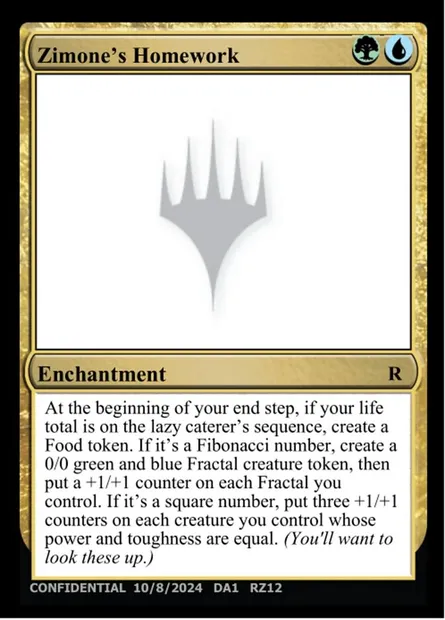 Zimone's Homework, carte Magic UNK RZ12b — extension Unknown Event