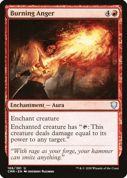 Burning Anger, Magic card CMR 166 — Commander Legends set