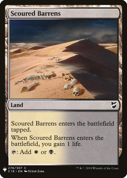 Scoured Barrens, Magic card PLST C18-276 — The List set