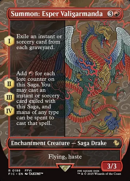 Summon: Esper Valigarmanda, Magic card FIC 198 — Final Fantasy Commander set