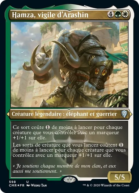 Hamza, vigile d'Arashin, carte Magic CMR 598 — extension Commander Legends