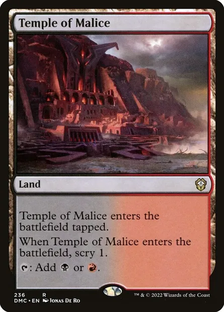 Temple of Malice, Magic card DMC 236 — Dominaria United Commander set