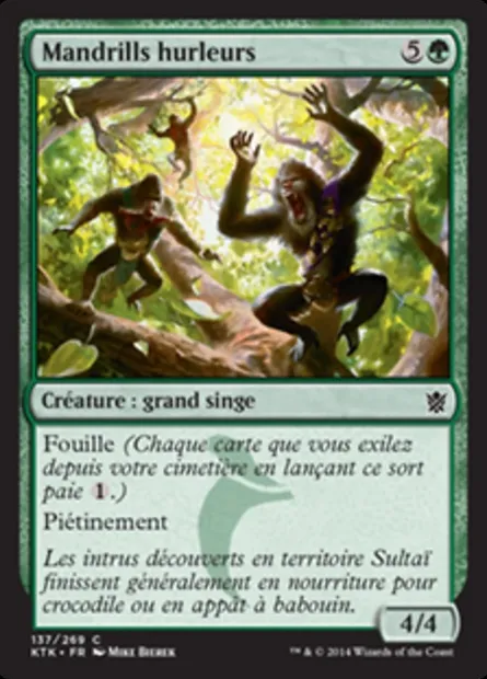Mandrills hurleurs, carte Magic KTK 137 — extension Les Khans de Tarkir