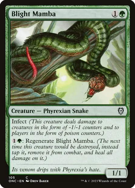 Blight Mamba, Magic card ONC 105 — Phyrexia: All Will Be One Commander set