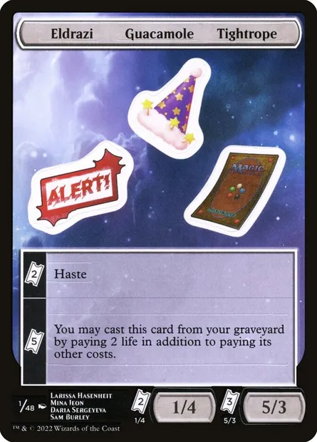 Eldrazi Guacamole Tightrope, Magic card SUNF 1 — Unfinity Sticker Sheets set