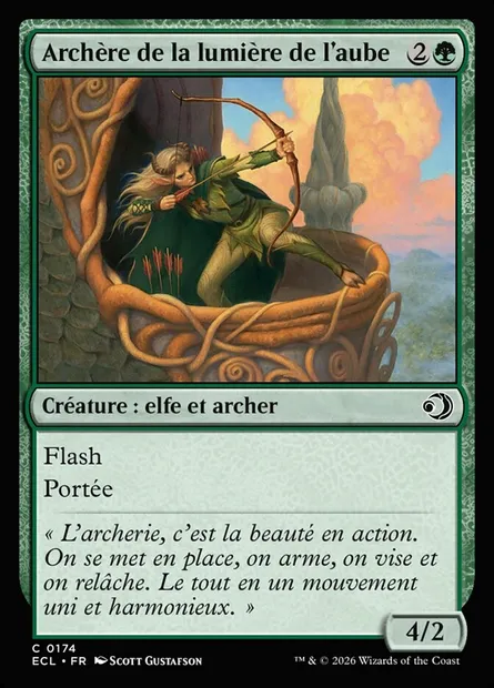 Archère de la lumière de l'aube, carte Magic ECL 174 — extension Lorwyn Eclipsed
