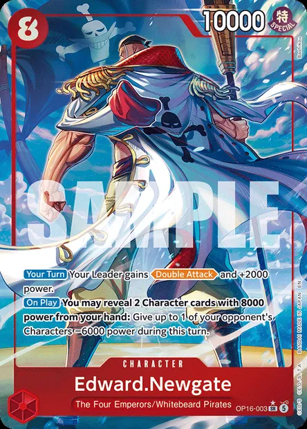 Edward.Newgate, One Piece card OP16-003 — THE TIME OF BATTLE set