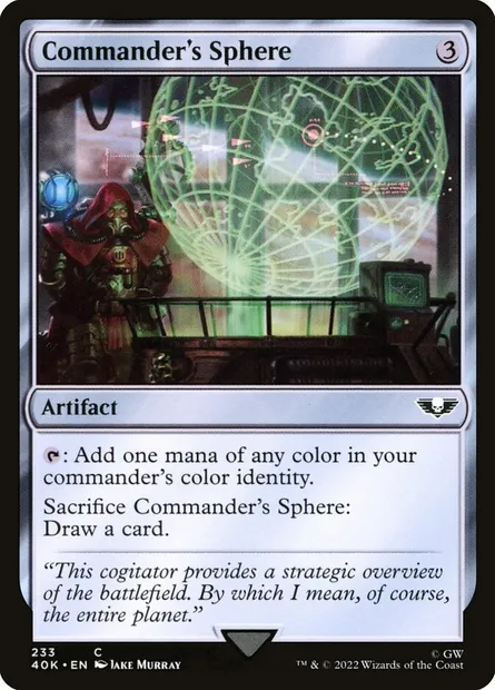 Sphère du commandant, carte Magic 40K 233 — extension Warhammer 40,000 Commander