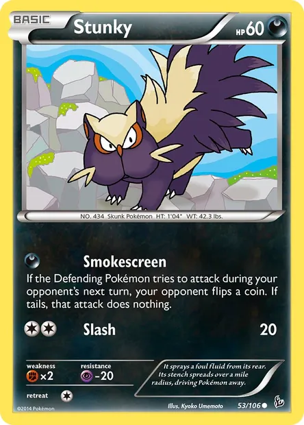 Stunky, Pokémon card FLF 53 — Flashfire set