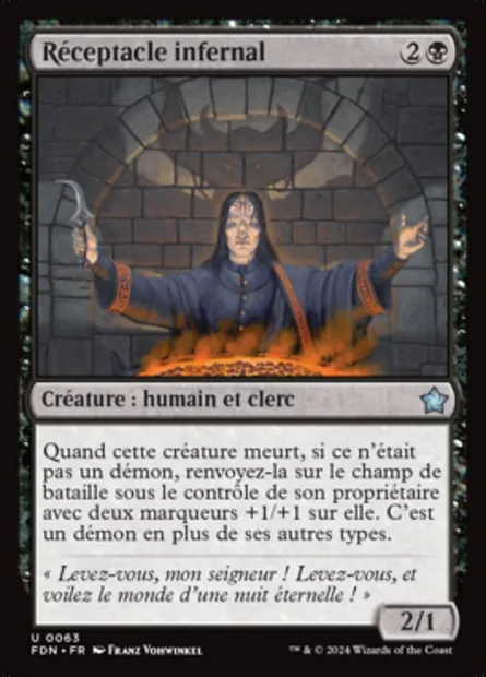 Réceptacle infernal, carte Magic FDN 63 — extension Foundations
