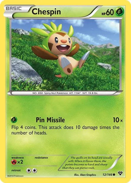 Chespin, Pokémon card XY 12 — XY set