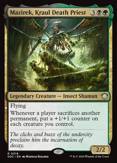 Mazirek, Kraul Death Priest, Magic card SOC 319 — Secrets of Strixhaven Commander set
