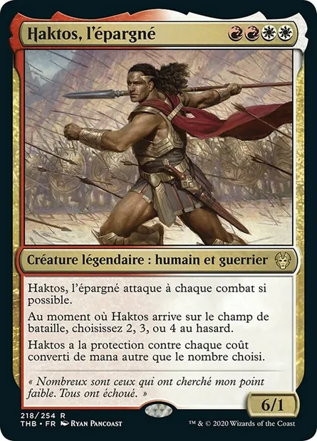 Haktos, l'épargné, carte Magic THB 218 — extension Theros Beyond Death