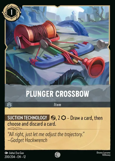 Plunger Crossbow, Disney Lorcana card CH12-200 — Wilds Unknown set