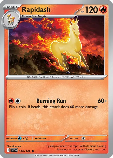 Rapidash, Pokémon card SCR 020 — Stellar Crown set