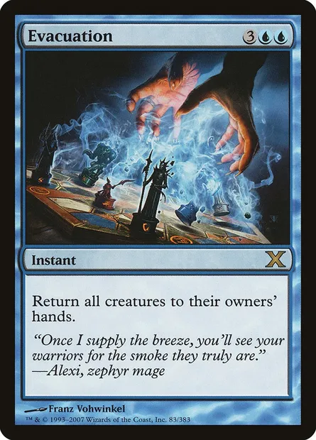 Evacuation, Magic card 10E 83 — Tenth Edition set