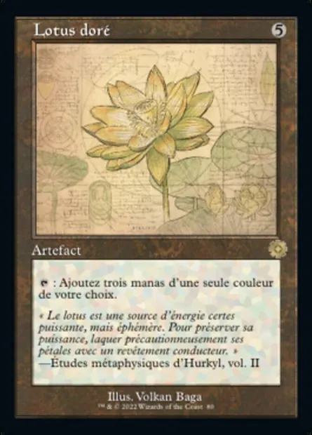 Lotus doré, carte Magic BRR 80 — extension The Brothers' War Retro Artifacts
