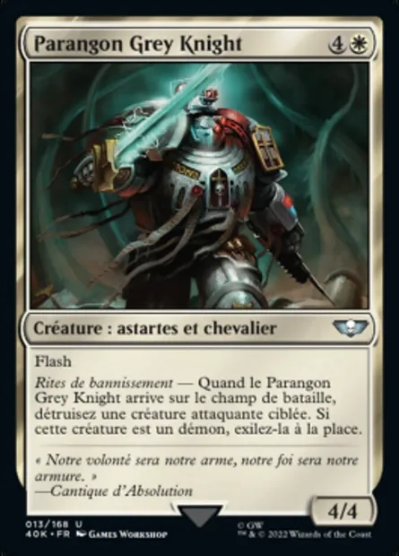 Parangon Grey Knight, carte Magic 40K 13 — extension Warhammer 40,000 Commander