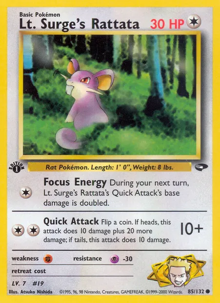 Lt. Surge's Rattata, carte Pokémon GC 85 — extension Gym Challenge
