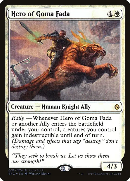 Héros de Goma Fada, carte Magic PBFZ 31 — extension Battle for Zendikar Promos