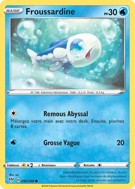 Froussardine, carte Pokémon DAA 50 — extension Ténèbres Embrasées