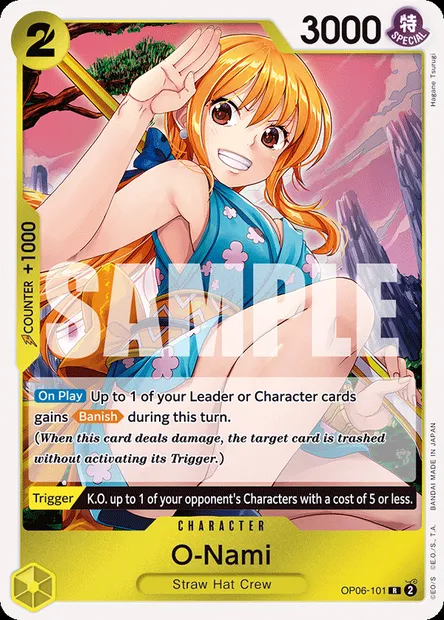 O-Nami, One Piece card OP06-101 — WINGS OF THE CAPTAIN set