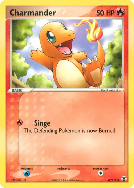 Charmander, Pokémon card RG 57 — FireRed & LeafGreen set