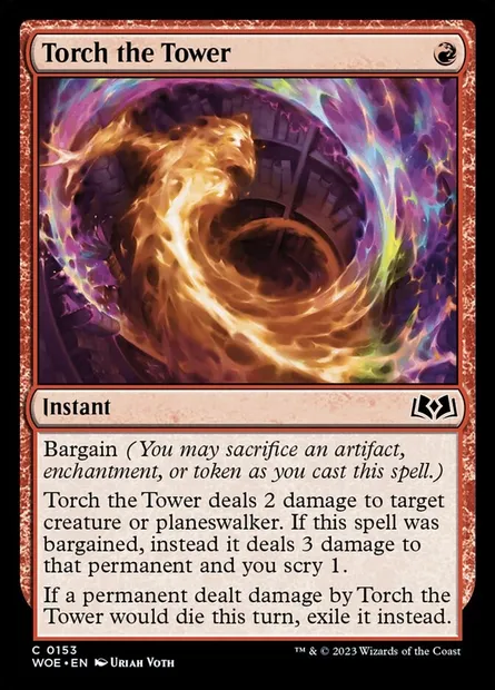 Torch the Tower, Magic card WOE 153 — Wilds of Eldraine set
