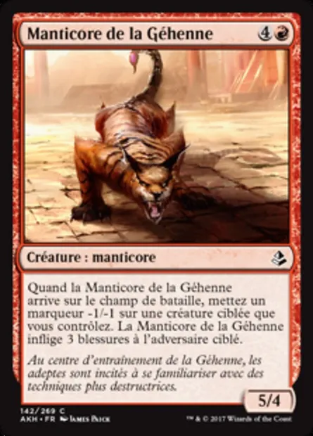 Manticore de la Géhenne, carte Magic AKH 142 — extension Amonkhet