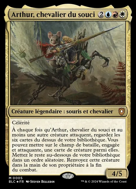 Arthur, chevalier du souci, carte Magic BLC 5 — extension Bloomburrow Commander