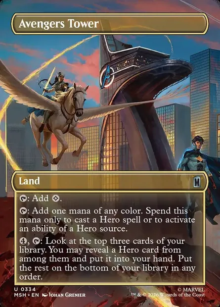 Avengers Tower, Magic card MSH 334 — Marvel Super Heroes set