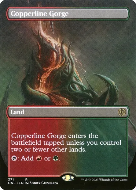 Copperline Gorge, Magic card ONE 371 — Phyrexia: All Will Be One set