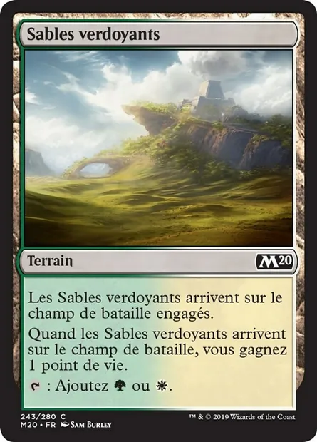 Sables verdoyants, carte Magic M20 243 — extension Core Set 2020