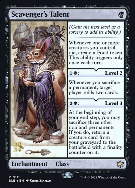 Talent du charognard, carte Magic PBLB 111s — extension Bloomburrow Promos