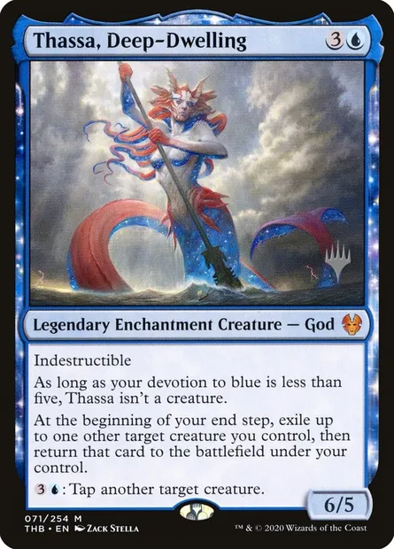 Thassa, Deep-Dwelling, Magic card PTHB 71p — Theros Beyond Death Promos set