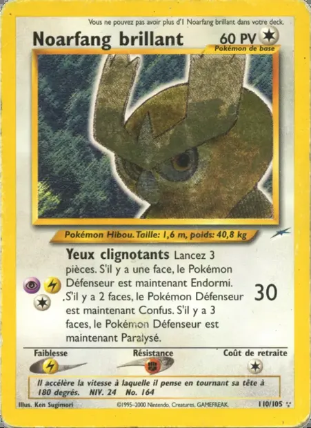 Noarfang brillant, carte Pokémon NDE 110 — extension Neo Destiny