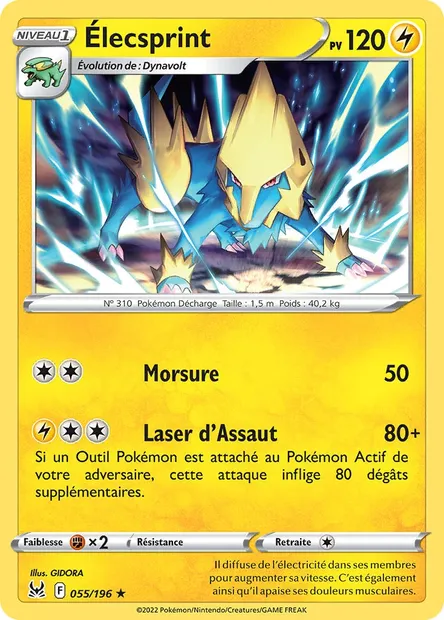 Élecsprint, carte Pokémon LOR 055 — extension Origine Perdue