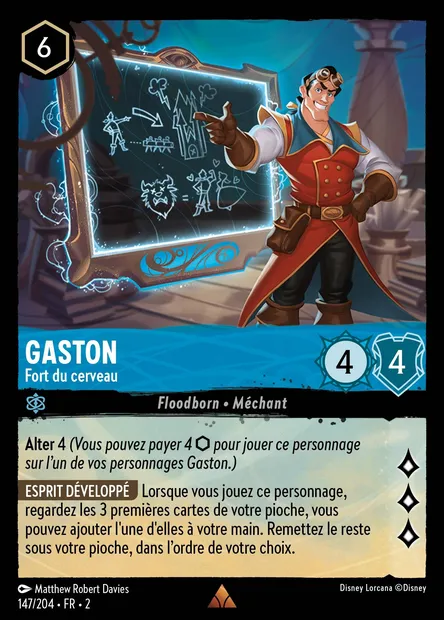 Gaston - Fort du cerveau, carte Disney Lorcana CH2-147 — extension L'Ascension des Floodborn