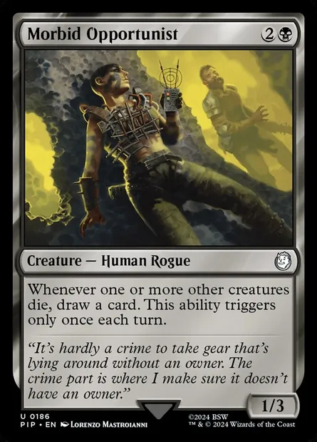 Morbid Opportunist, Magic card PIP 186 — Fallout set