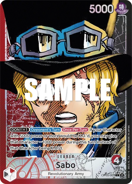 Sabo, One Piece card OP05-001 — AWAKENING OF THE NEW ERA set