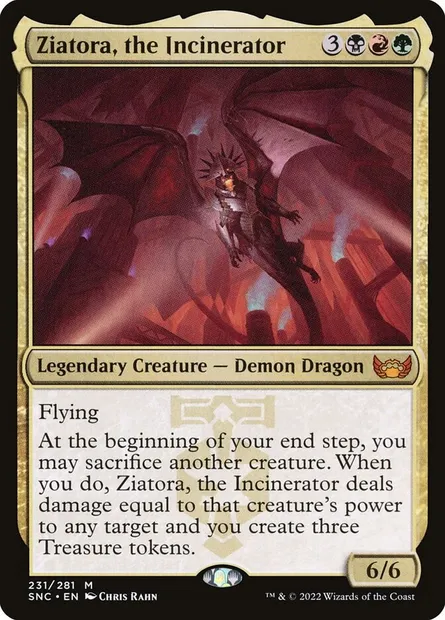Ziatora, the Incinerator, Magic card SNC 231 — Streets of New Capenna set