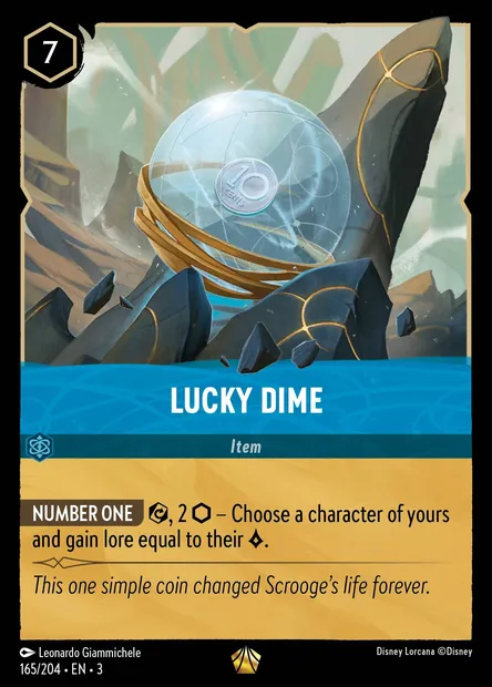 Lucky Dime, Disney Lorcana card CH3-165 — Into the Inklands set