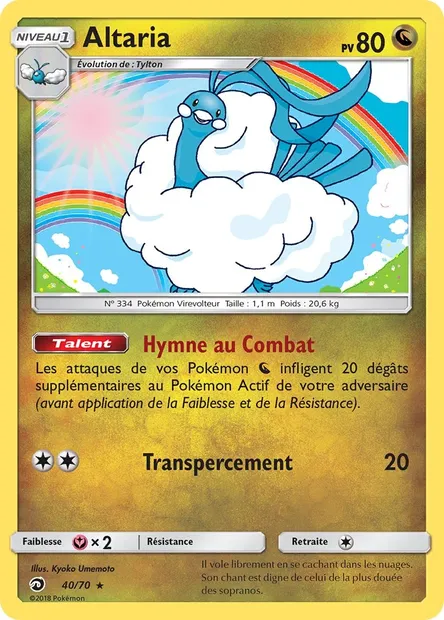 Altaria, carte Pokémon DRM 40 — extension Majesté Des Dragons