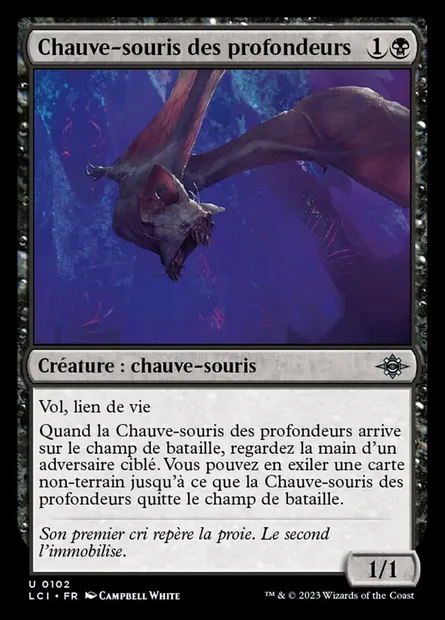 Chauve-souris des profondeurs, carte Magic LCI 102 — extension The Lost Caverns of Ixalan