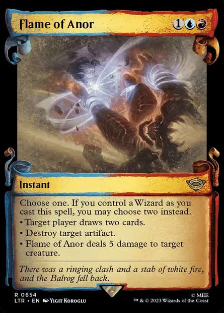 Flamme d'Anor, carte Magic LTR 654 — extension Le Seigneur des Anneaux : chroniques de la Terre du Milieu