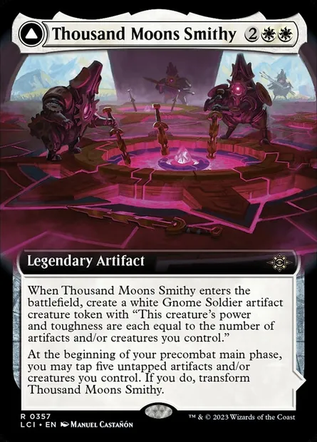 Forge des Mille lunes // Baraquement des Mille, carte Magic LCI 357 — extension The Lost Caverns of Ixalan