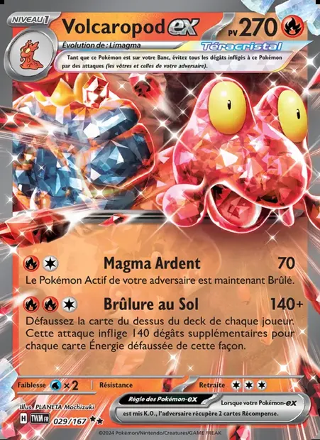 Volcaropod-ex, carte Pokémon TWM 029 — extension Mascarade Crépusculaire