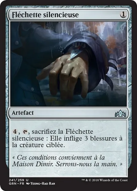 Fléchette silencieuse, carte Magic GRN 241 — extension Les Guildes de Ravnica